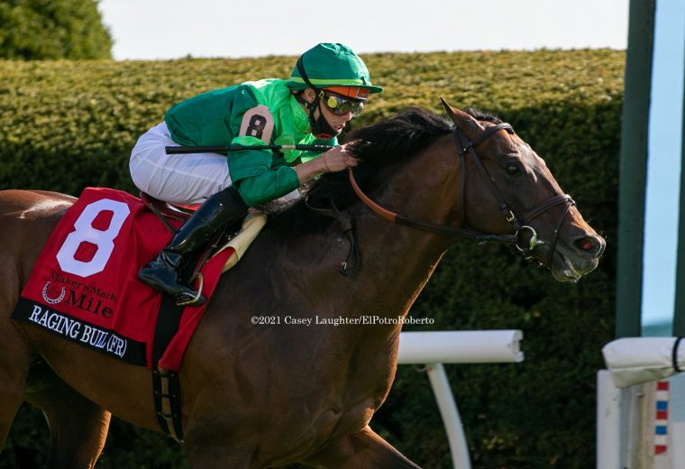 Raging Bull (FR) wins the Grade One Makers Mark Mile at Keeneland. April 9, 2021.