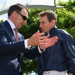 Aidan O'Brien y Ryan Moore post Coral Eclipse Group 2024 - City of Troy Photo credit: PAT HEALY