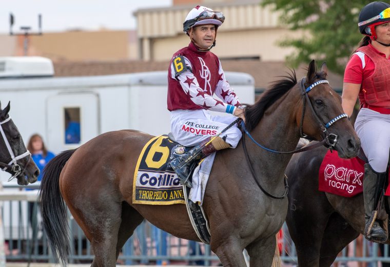 Thorpedo Anna with Brian Hernandez riding won the $1,000,000 Grade I Cotillion Stakes at Parx Racing. Photo by Joe Labozzetta/EQUI-PHOTO