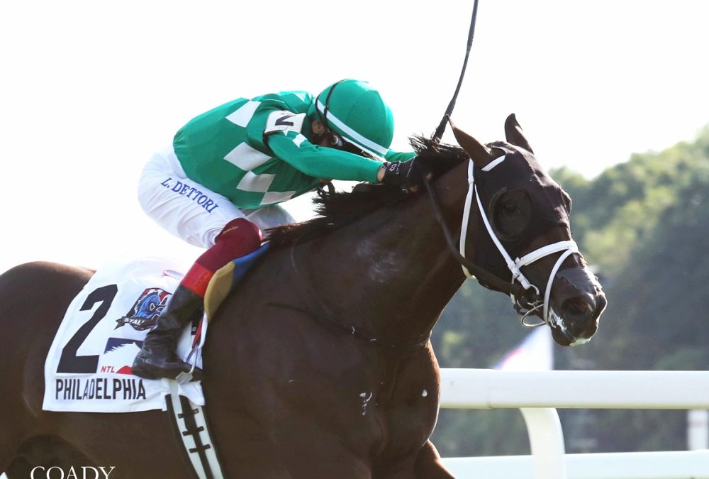 JOHNNY'S RED STORM - The Kentucky Downs Juvenile Sprint - Kentucky Downs - - Cady Coulardot - Coady Media