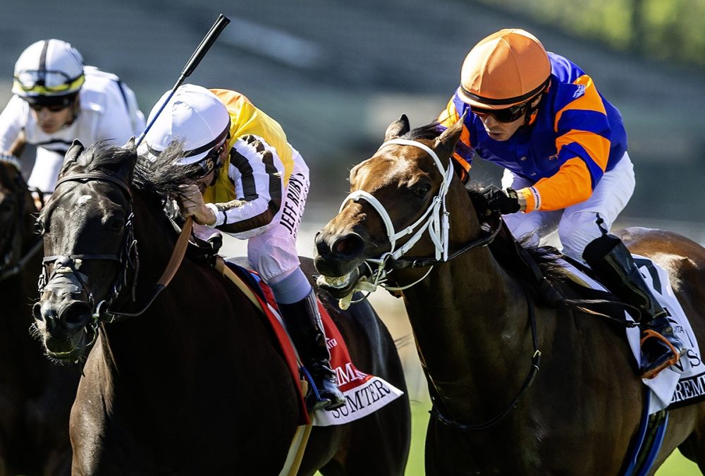 Sumter and jockey Mike Smith – G3 $100,000 San Simeon Stakes – Santa Anita Park – © BENOIT PHOTO