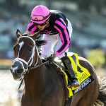 Simply Joking and jockey Emisael Jaramillo – Santa Maria Stakes G3 – Santa Anita Park, Arcadia – © BENOIT PHOTO